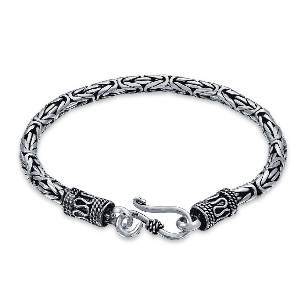 Oxford Diamond Co .925 Sterling Silver Byzantine Bali Chain 3mm Wide Oxford Diamond Co .925 Sterling Silver Byzantine Bali Chain 3mm Wide